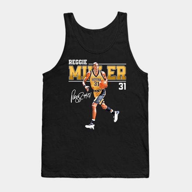 Reggie Miller Choke Sign Basketball Legend Signature Vintage Retro 80s 90s Bootleg Rap Style Tank Top by CarDE